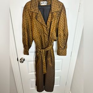 Brown and Black Polka Dot Trench/Rain Coat